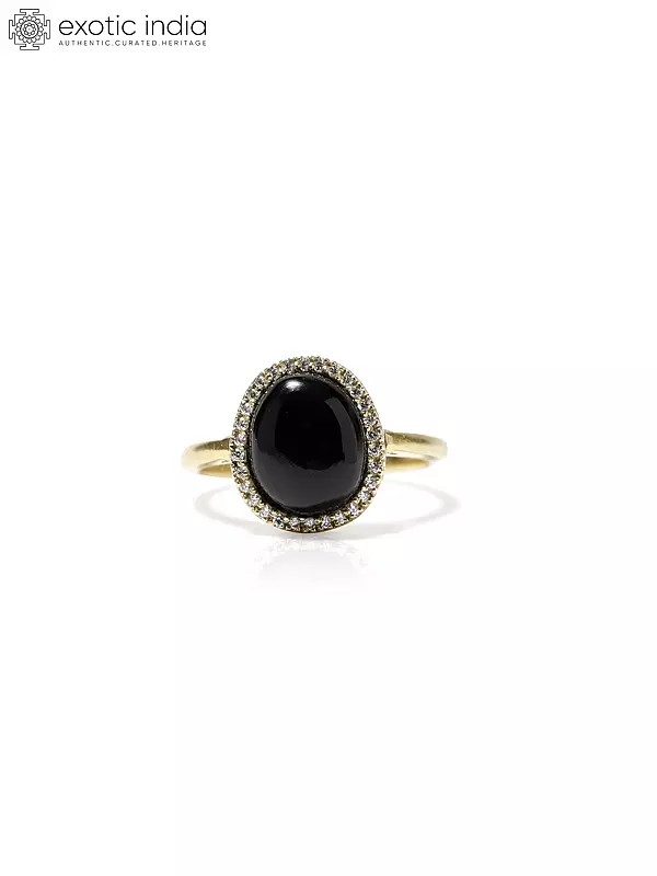 Sterling Silver Ring with Black Onyx Gemstone