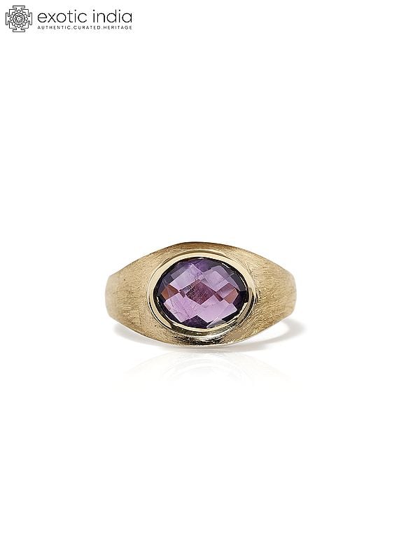 Faceted Oval Cut Amethyst Ring