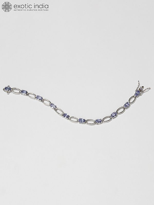 Faceted Tanzanite Chain Bracelet in Sterling Silver