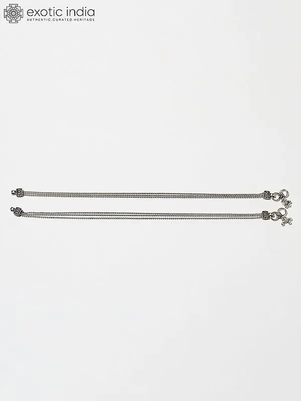 Triple Layered Chain Sterling Silver Anklet