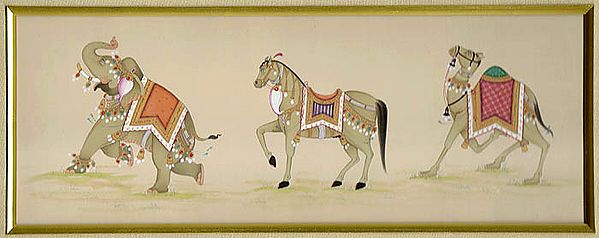 Procession of Royal Elephant, Horse and Camel