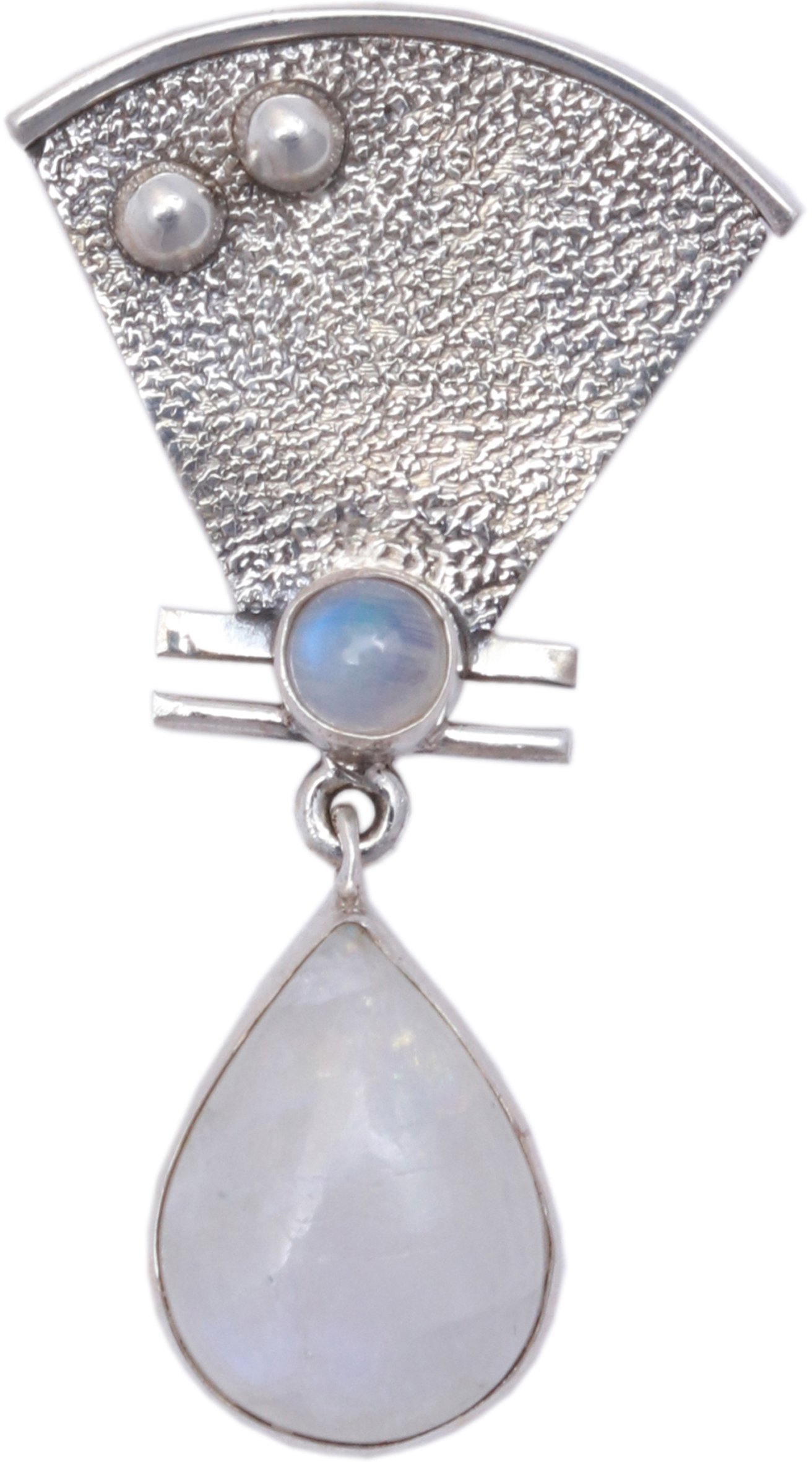 Tear-Drop Moonstone Embellished Pendant with Triangular Spacer