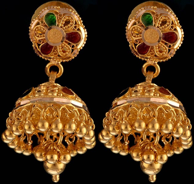 Meenakari Jhumka Earrings