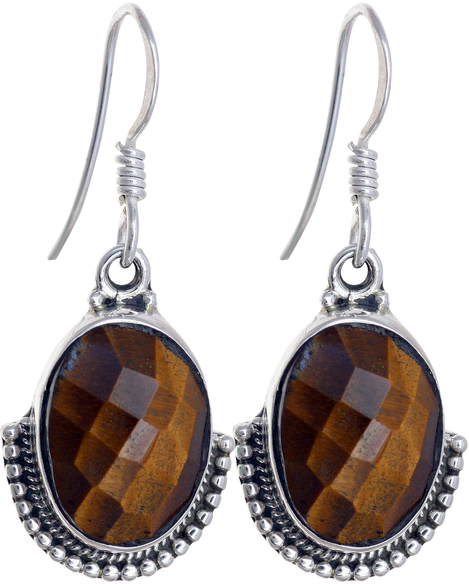 Faceted Tiger Eye Earrings