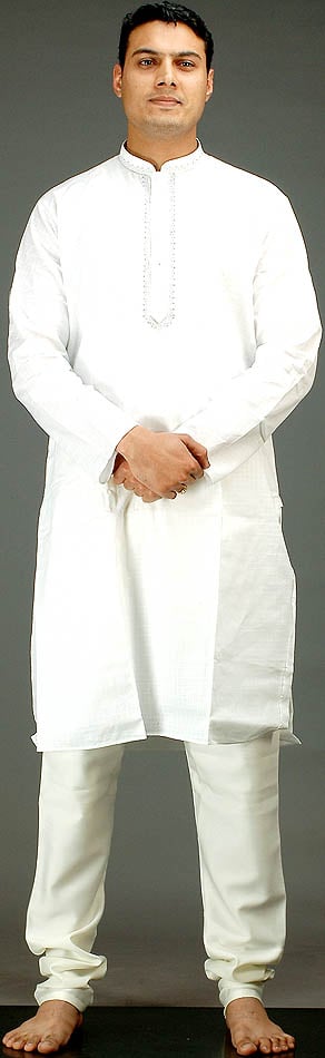 white kurta pajama set