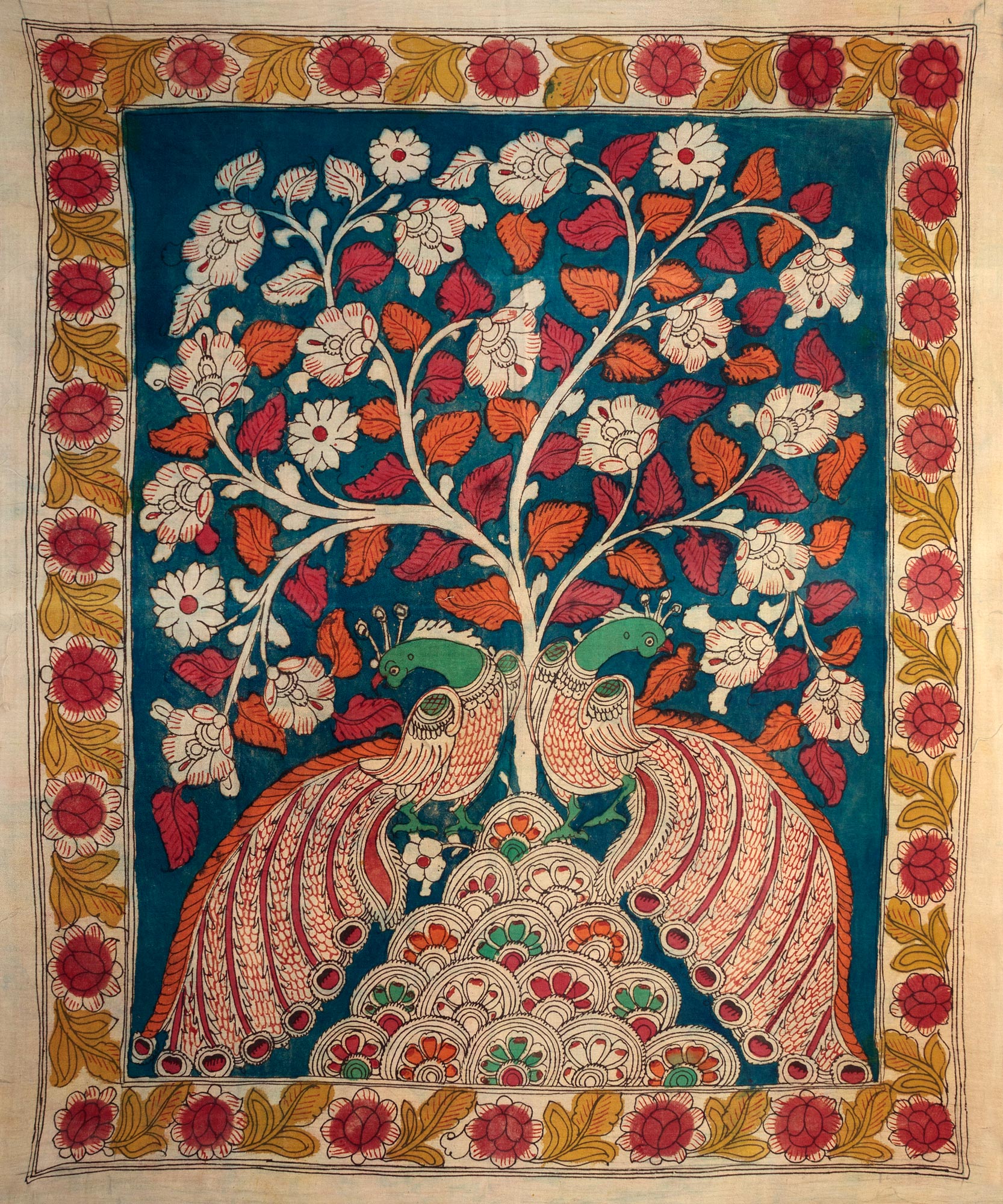 Tree of Life with Perched Peacocks