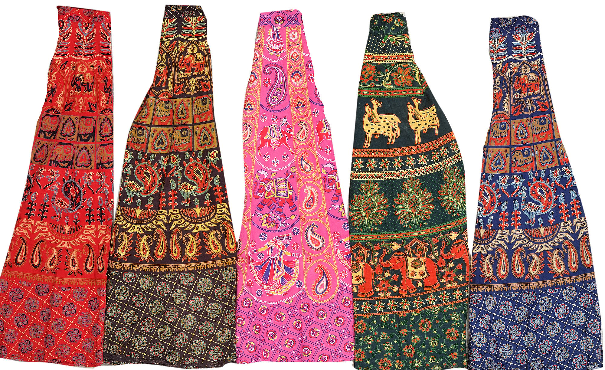 Lot Of Five Wrap Around Long Printed Skirts From Pilkhuwa