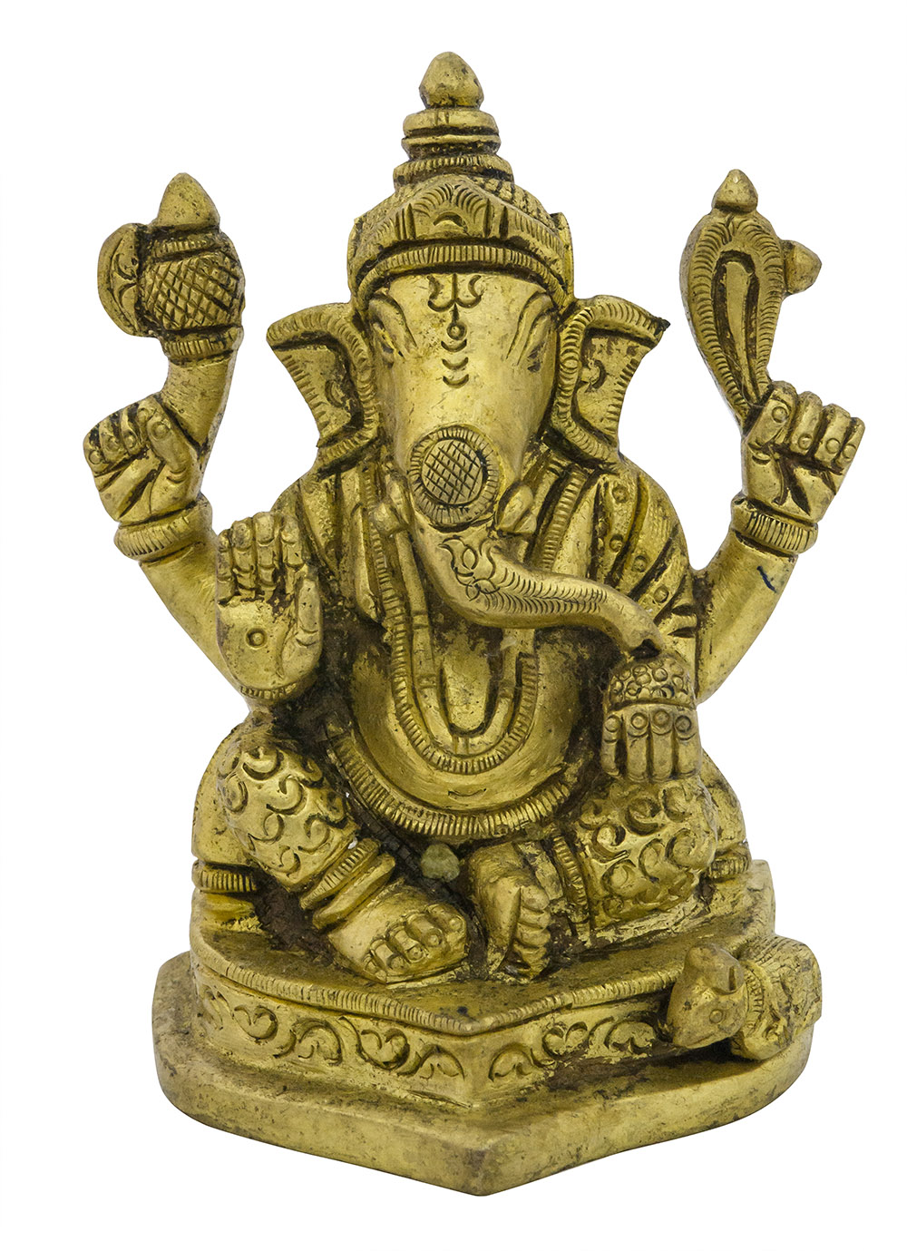 Four Armed Seated Ganesha (Small Statue)