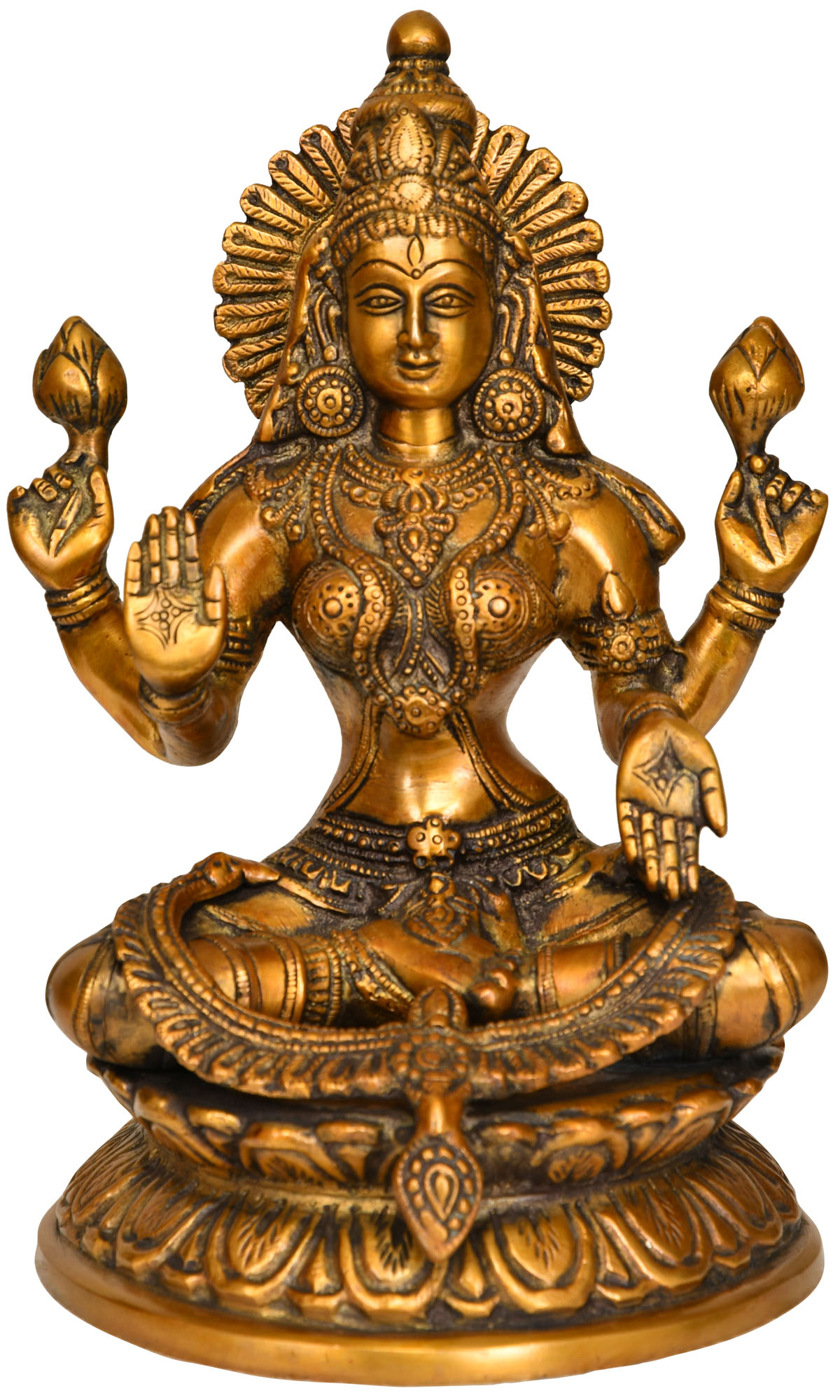 Goddess Lakshmi in Abhaya Mudra