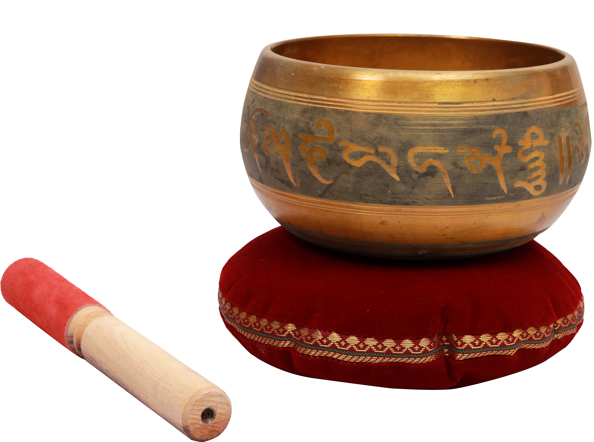 Auspicious Singing Bowl in Antique Color With The Image of Blessing ...