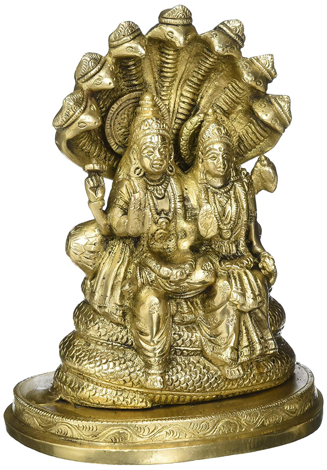 Vishnu-Lakshmi, Seated On Sheshnag