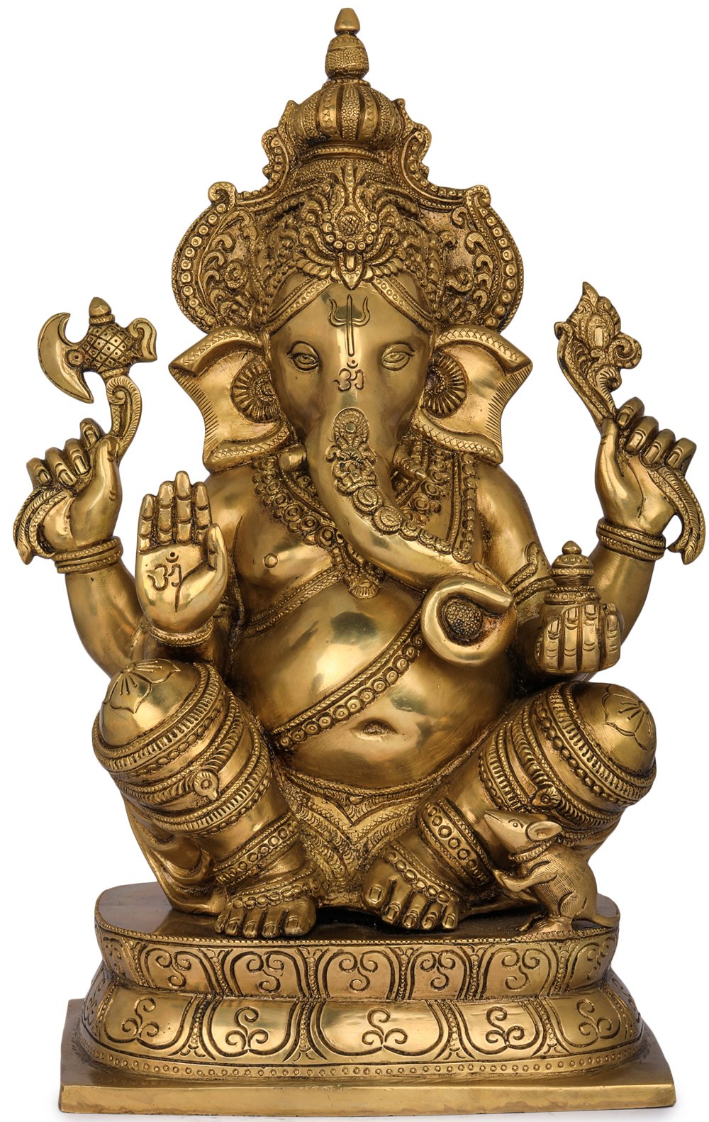 Blessing Ganesha Wearing a Majestic Crown