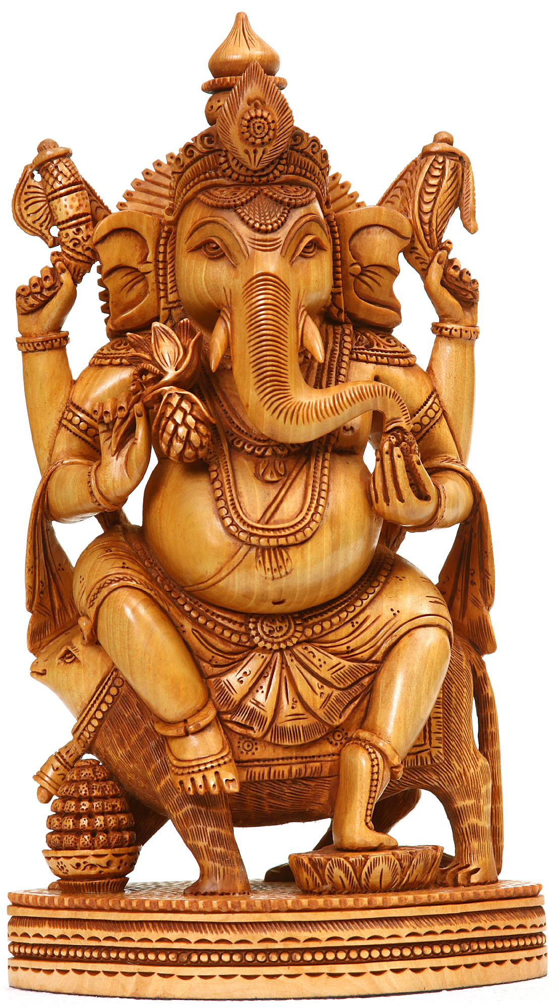 Lord Ganesha Seated on His Mount Rat