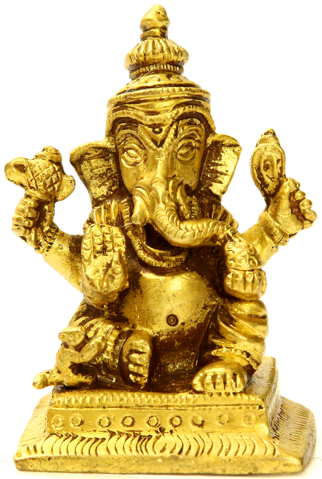 Four Armed Seated Ganesha (Small Statue)
