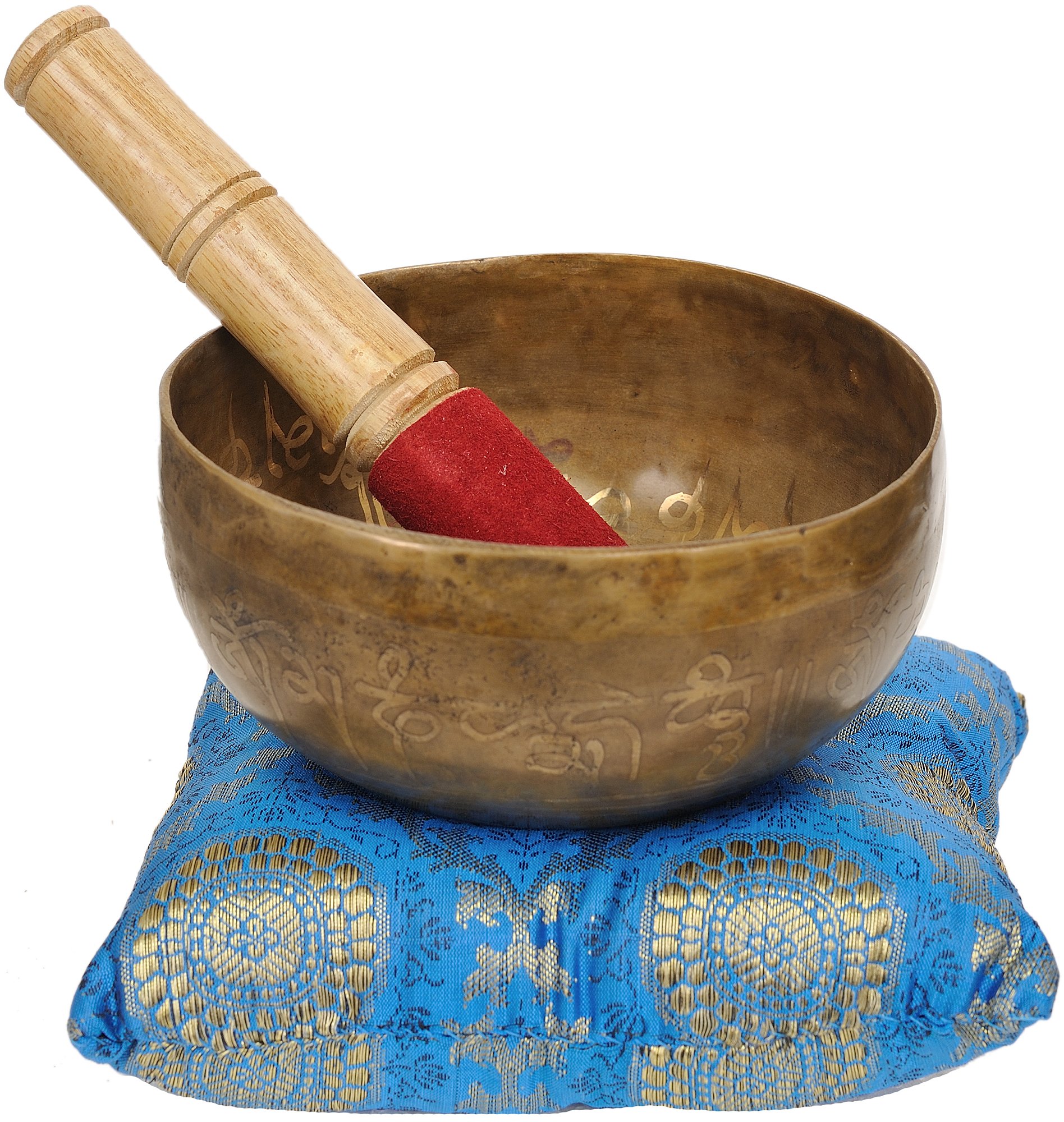 Tibetan Buddhist Singing Bowl With The Image Of Buddha